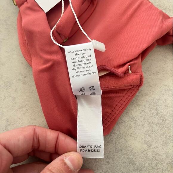 NWT Andie Swim Sicily Top Punch Pink XS Underwire Cups Bikini Bra Style Coral - Picture 7 of 8